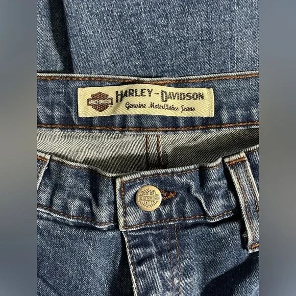 Vintage Harley Davidson High Rise Straight Leg Boot Cut Jeans Size 8 P - Picture 5 of 11